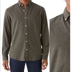 Frank and Oak Cotton Flannel Green collard Button up M